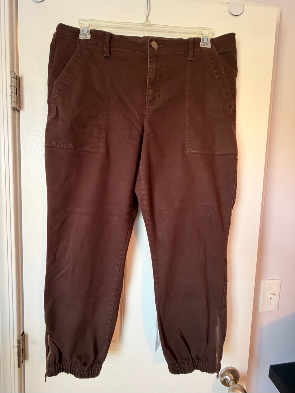 CAbi Dark Brown Utility Jogger Cargo Pants - Size 16